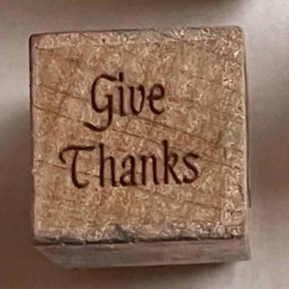 Fall Wooden Rubber Stamp Give Thanks Maple Leaf Turkey Bounty Harvent Chick 3/4 - Picture 4 of 7